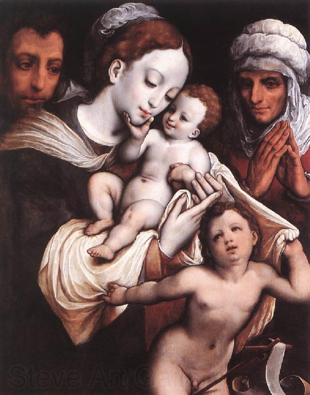 CLEVE, Cornelis van Holy Family dfgh Spain oil painting art